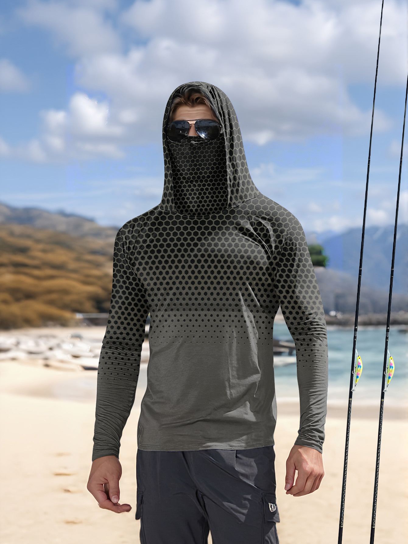 Fishing - Men Summer UPF50+ Fishing Hoodie With