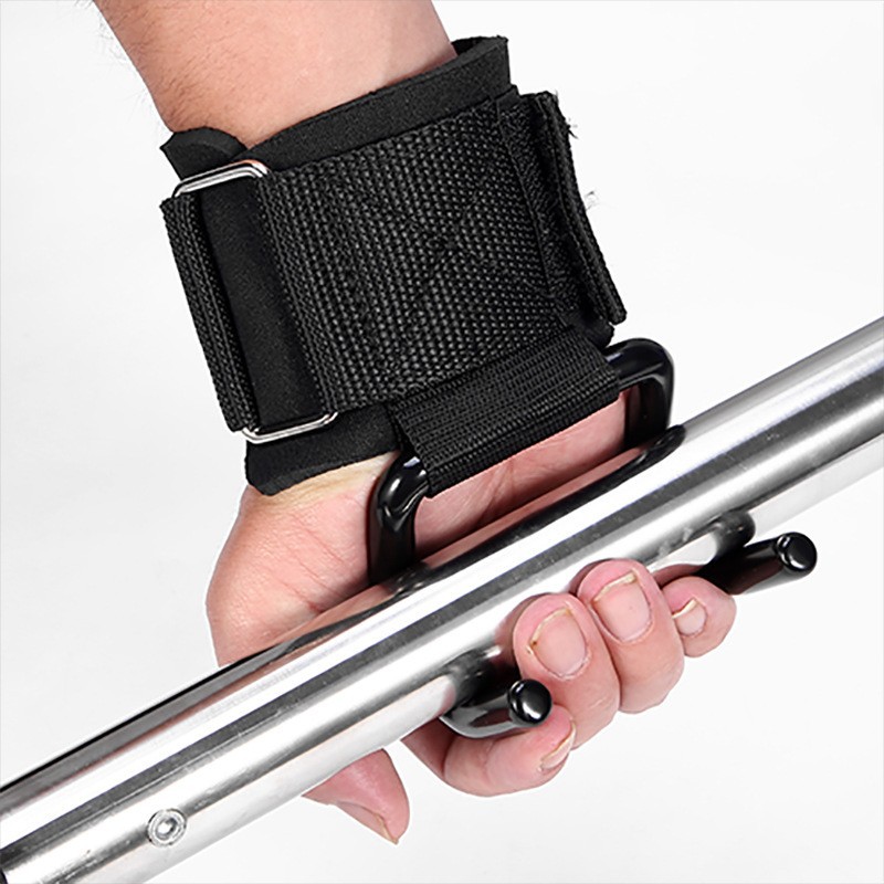 1PairWeight Lifting Hook Grips - Wrist Wraps Weightlifting Support ulasan dan harga