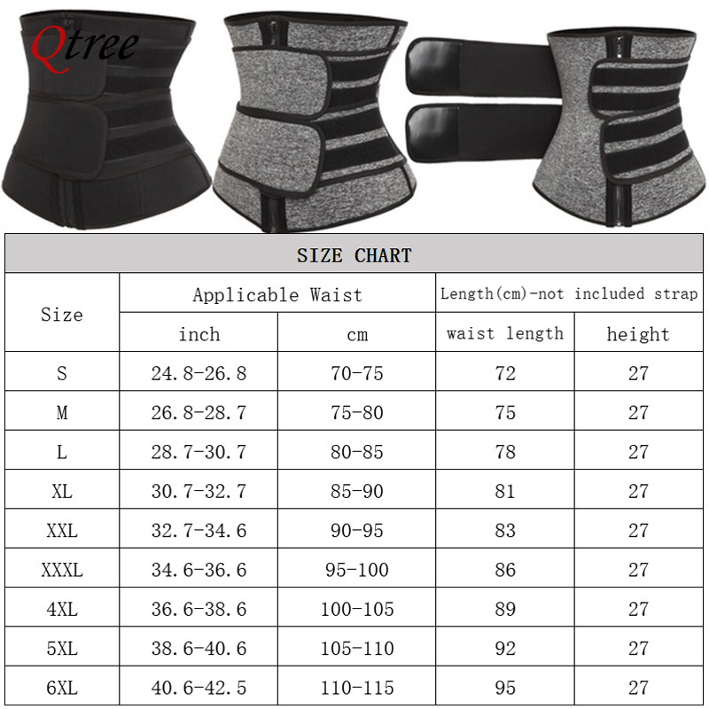 Qtree Waist Trainer Plus Size  - Sweat Waist Trainer Belt Neoprene ulasan dan harga