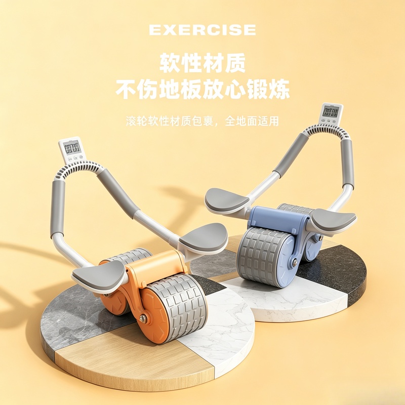 Dual‑Wheel Abdominal Exercise  - Ab Roller Wheel With Elbow Support ulasan dan harga