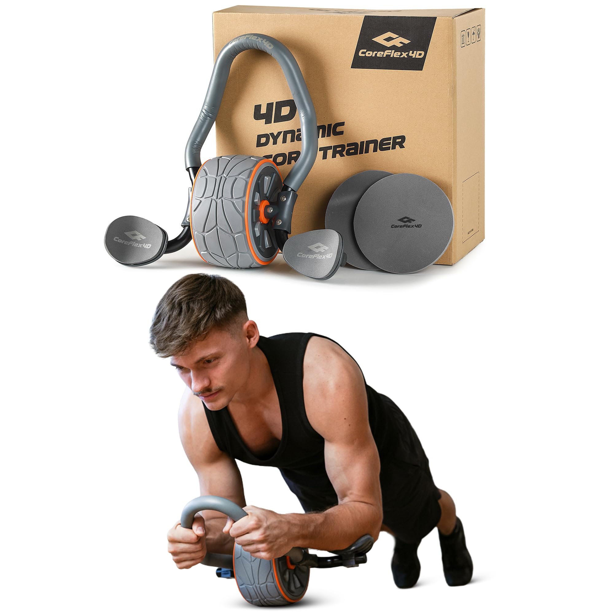 CoreFlex4D Ab Roller Wheel wit - Ab Roller Wheel With Elbow Support ulasan dan harga