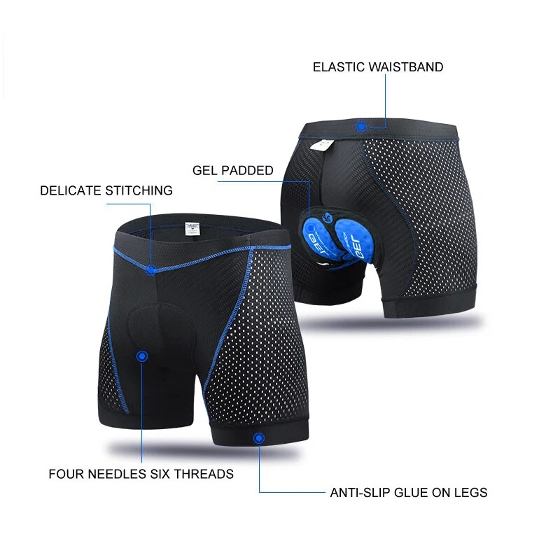 X-TIGER Men's Cycling Underwea - Padded Cycling Shorts 5D Gel ulasan dan harga