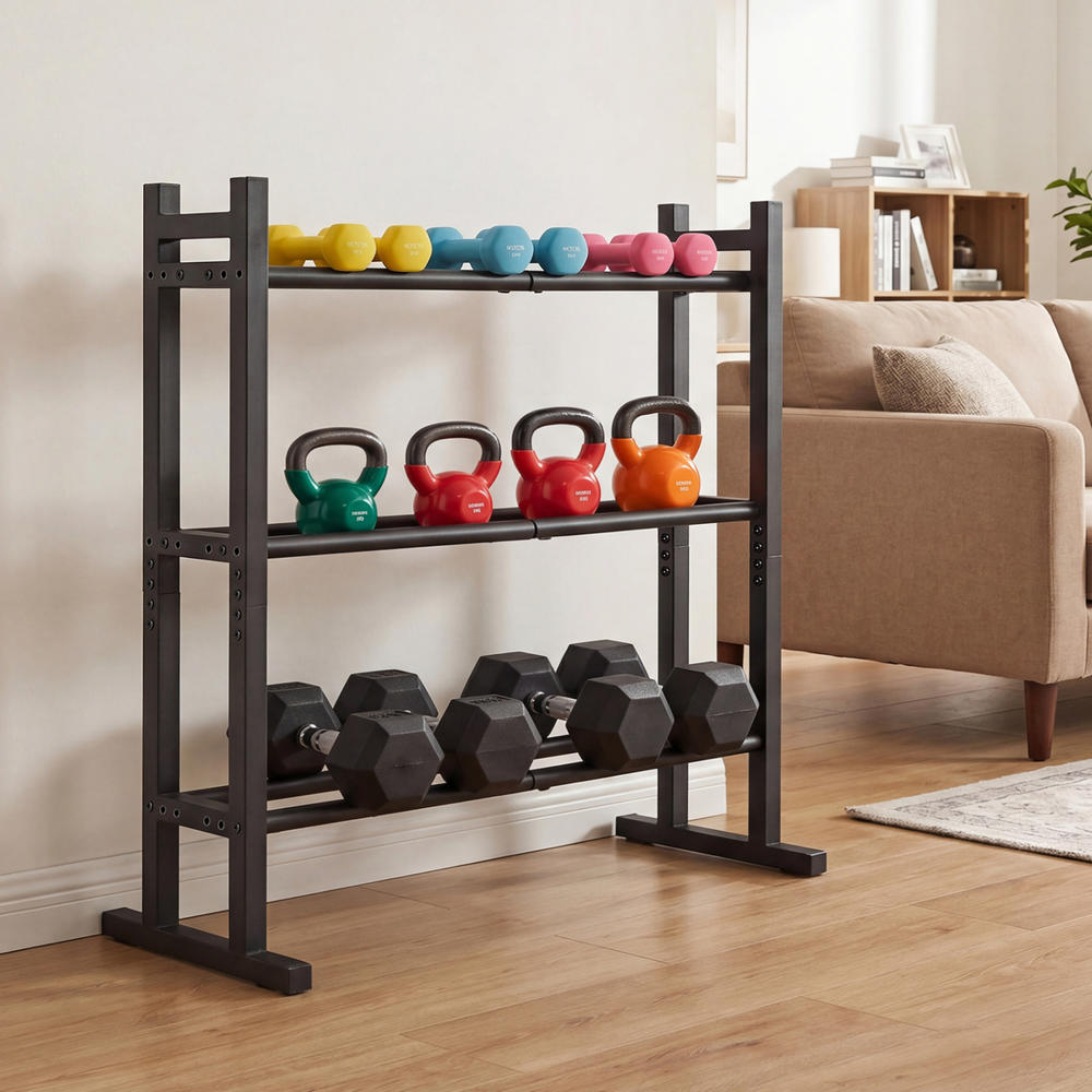 Heavy Duty 3-Tier Dumbbell Rac - Fitness Equipment ulasan dan harga